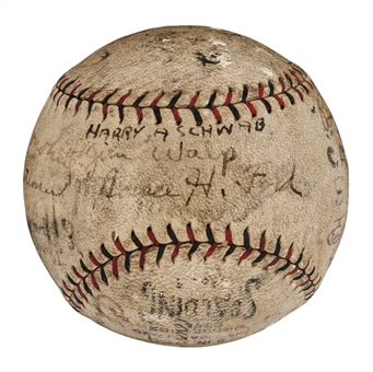 1927 Cincinnati Reds Team Signed Official Heydler N.L.  Baseball with 20 Signatures incl Eppa Rixey(JSA)